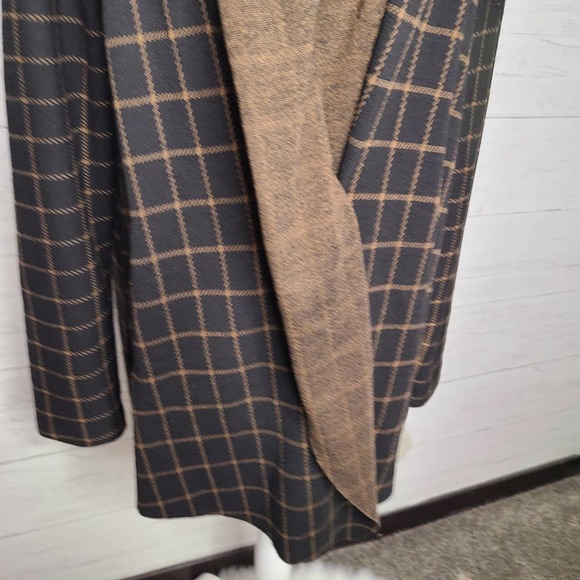 Anthropologie Sanctuary Black & Brown Check Draped Cardigan - Picture 7 of 12